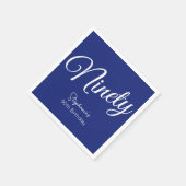 Gewoon modern script marineblauw 90ste verjaardags servet (Hoek)