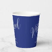 Gewoon modern script Navy Blue Pensioen Party Papieren Bekers (Rechts)