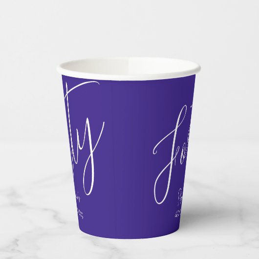 Gewoon modern script Paarse 40e verjaardagsfeestje Papieren Bekers (Links)