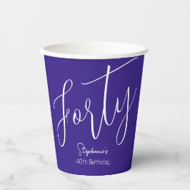 Gewoon modern script Paarse 40e verjaardagsfeestje Papieren Bekers