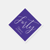 Gewoon modern script Paarse 40e verjaardagsfeestje Servet (Hoek)