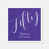 Gewoon modern script Paarse 50ste verjaardag Servet (Voorkant)