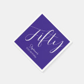 Gewoon modern script Paarse 50ste verjaardag Servet (Hoek)