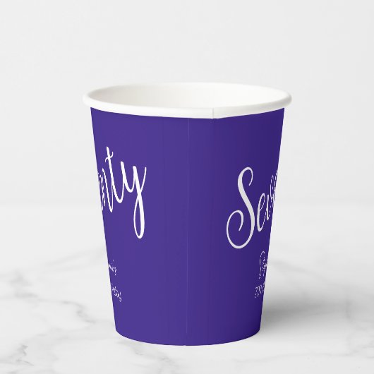 Gewoon modern script Paarse 70ste verjaardag Papieren Bekers (Rechts)