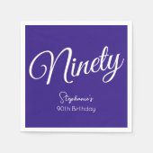 Gewoon modern script Paarse 90ste verjaardag Servet (Voorkant)