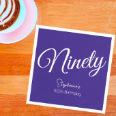 Gewoon modern script Paarse 90ste verjaardag Servet