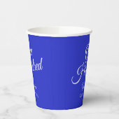 Gewoon modern script Royal Blue 100th Verjaardag Papieren Bekers (Links)