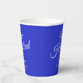 Gewoon modern script Royal Blue 100th Verjaardag Papieren Bekers (Rechts)