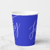 Gewoon Modern Script Royal Blue 40th Verjaardag Papieren Bekers (Links)
