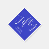 Gewoon modern script Royal Blue 50e verjaardag Servet (Hoek)