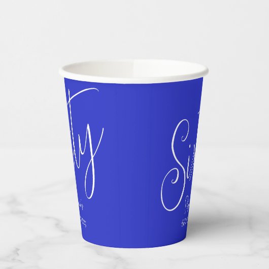 Gewoon modern script Royal Blue 60e verjaardag Papieren Bekers (Links)