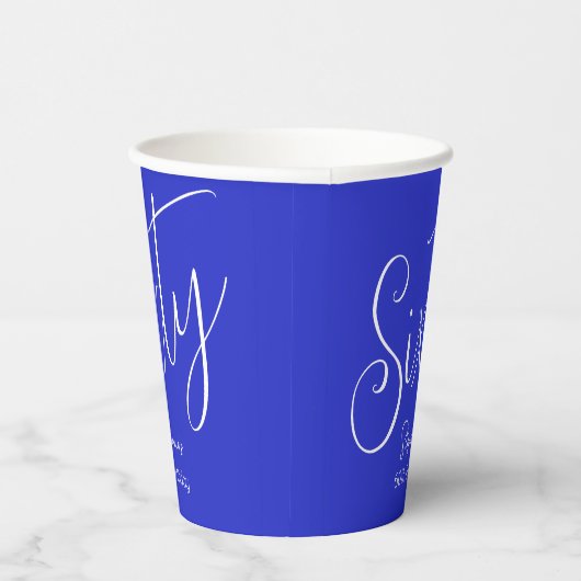 Gewoon modern script Royal Blue 60e verjaardag Papieren Bekers (Rechts)