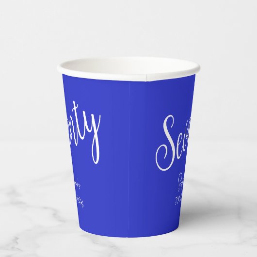 Gewoon modern script Royal Blue 70e verjaardag Papieren Bekers (Rechts)