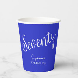 Gewoon modern script Royal Blue 70e verjaardag Papieren Bekers
