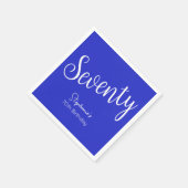 Gewoon modern script Royal Blue 70e verjaardag Servet (Hoek)