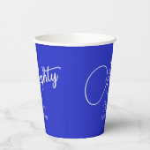Gewoon Modern Script Royal Blue 80th Verjaardag Papieren Bekers (Links)