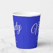 Gewoon Modern Script Royal Blue 90th Verjaardag Papieren Bekers (Rechts)