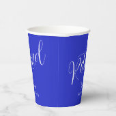 Gewoon modern script Royal Blue Pensioen Party Papieren Bekers (Rechts)