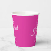 Gewoon modern script roze 100e verjaardag papieren bekers (Links)