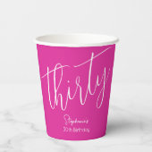 Gewoon modern script Roze 30e verjaardagsfeest Papieren Bekers (Achterkant)