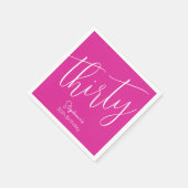 Gewoon modern script Roze 30e verjaardagsfeest Servet (Hoek)