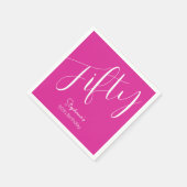 Gewoon modern script roze 50ste verjaardag servet (Hoek)