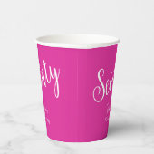 Gewoon modern script roze 70e verjaardag papieren bekers (Rechts)