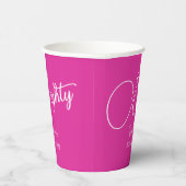 Gewoon modern script Roze 80e verjaardag Party Papieren Bekers (Rechts)