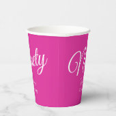 Gewoon modern script Roze 90ste verjaardag Party Papieren Bekers (Rechts)
