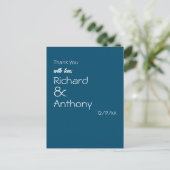 Gewoon modern, trendy bruiloft dank u briefkaart (Staand voorkant)