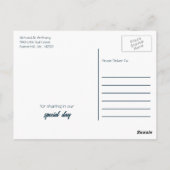 Gewoon modern, trendy bruiloft dank u briefkaart (Achterkant)