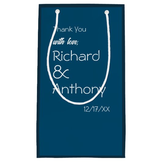 Gewoon modern, trendy bruiloft dank u klein cadeauzakje (Voorkant)