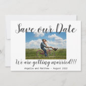 Gewoon modern we worden getrouwd met foto save the date (Voorkant)