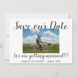 Gewoon modern we worden getrouwd met foto save the date