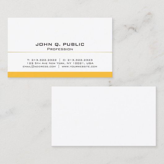 Gewoon modern, wit Gold Basic Visitekaartje (Voorkant / Achterkant)