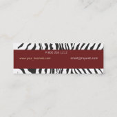 Gewoon Modern Zebra Mini Visitekaartje (Achterkant)