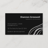 Gewoon modern zwart met zilveren accent visitekaartje (Achterkant)