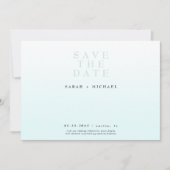 Gewoon moderne bruiloft ijs blauw verloop save the date (Voorkant)