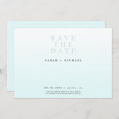 Gewoon moderne bruiloft ijs blauw verloop save the date (Voorkant / Achterkant)