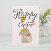gewoon Moderne esster bunny Happy Easter voor vrie Feestdagenkaart (Staand voorkant)