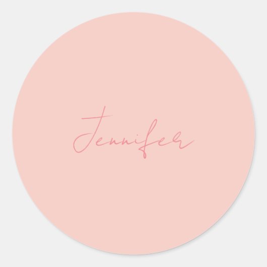 Gewoon moderne Jouw naam voor handschrift Ronde Sticker (Voorkant)