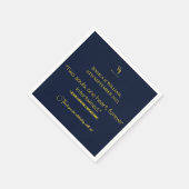 Gewoon moderne marine blauw en gouden bruiloft ser servet (Hoek)