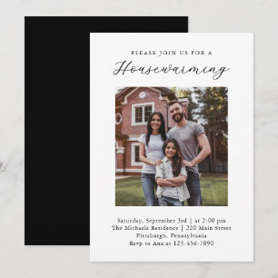 Gewoon moderne nieuwe huis housewarming foto uitno aankondiging