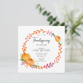 Gewoon moderne pompoen krans Thanksgiving Kaart (Staand voorkant)