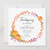 Gewoon moderne pompoen krans Thanksgiving Kaart (Voorkant)