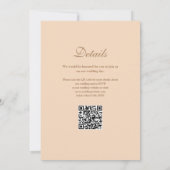 Gewoon moderne QR-code zachte perzik bruiloft lief Kaart (Achterkant)