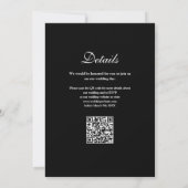 Gewoon moderne QR-code zwart-wit bruiloft liefde Kaart (Achterkant)