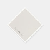 Gewoon moderne Script Cream bruiloft cocktail Servet (Hoek)