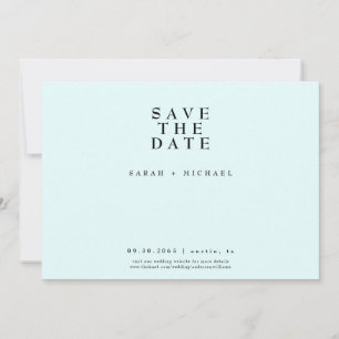 Gewoon moderne tekst alleen bruiloft ijs blauw save the date