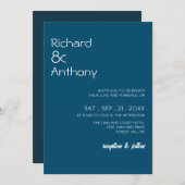 Gewoon moderne, trendy bruiloft kaart (Voorkant / Achterkant)